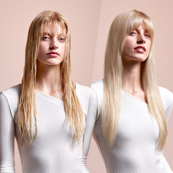 Dyson Airstrait Ceramic Pink/Roségold produkt in gebrauch