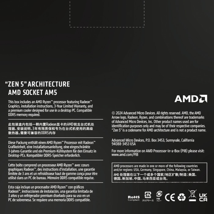 AMD Ryzen 5 9600 rückseite