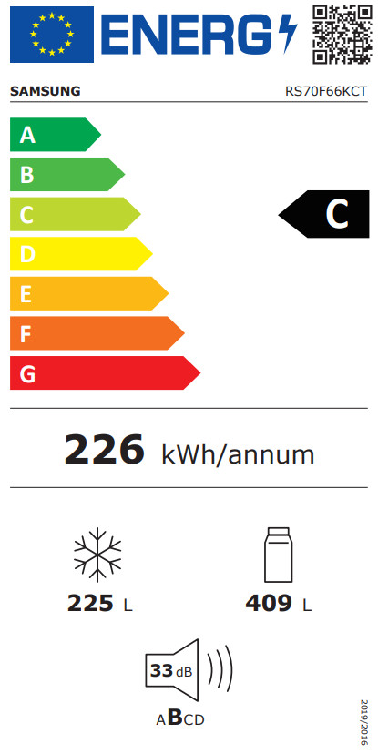 Samsung RS70F66KCTEF energielabel