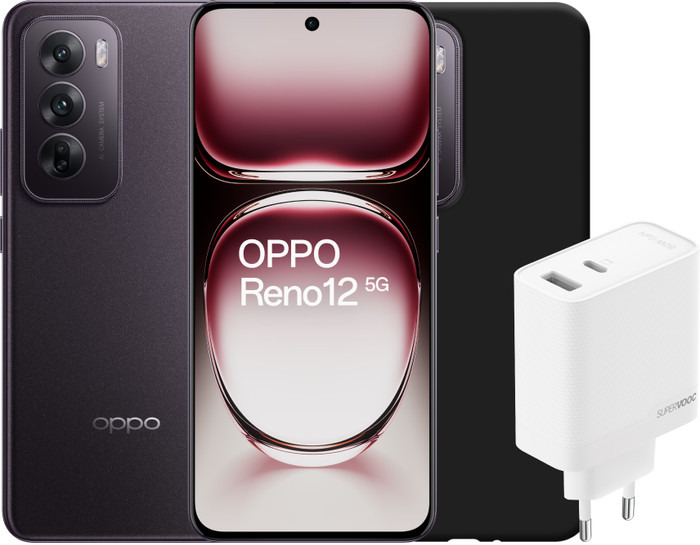 OPPO Reno12 256GB Black 5G + Accessory Pack Main Image