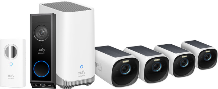 eufyCam 3 4er-Pack + Video Doorbell E340 + Chime Main Image