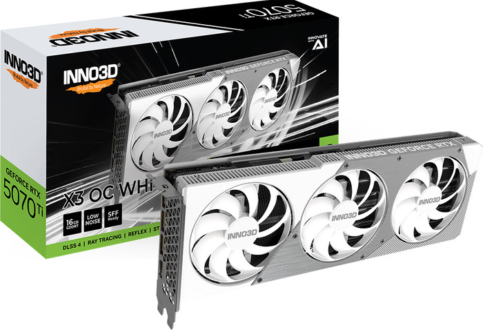 INNO3D GeForce RTX 5070 Ti X3 OC WHITE 16GB packaging