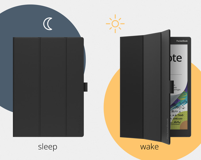 PocketBook Color Note Cover Flip Schwarz produkt in gebrauch