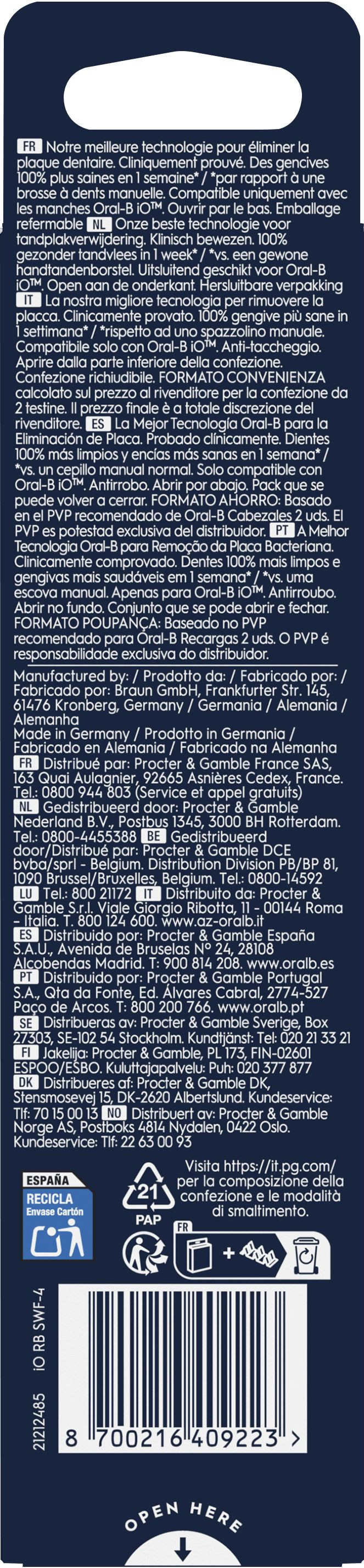 Oral-B iO Gentle Care White (4 units) packaging