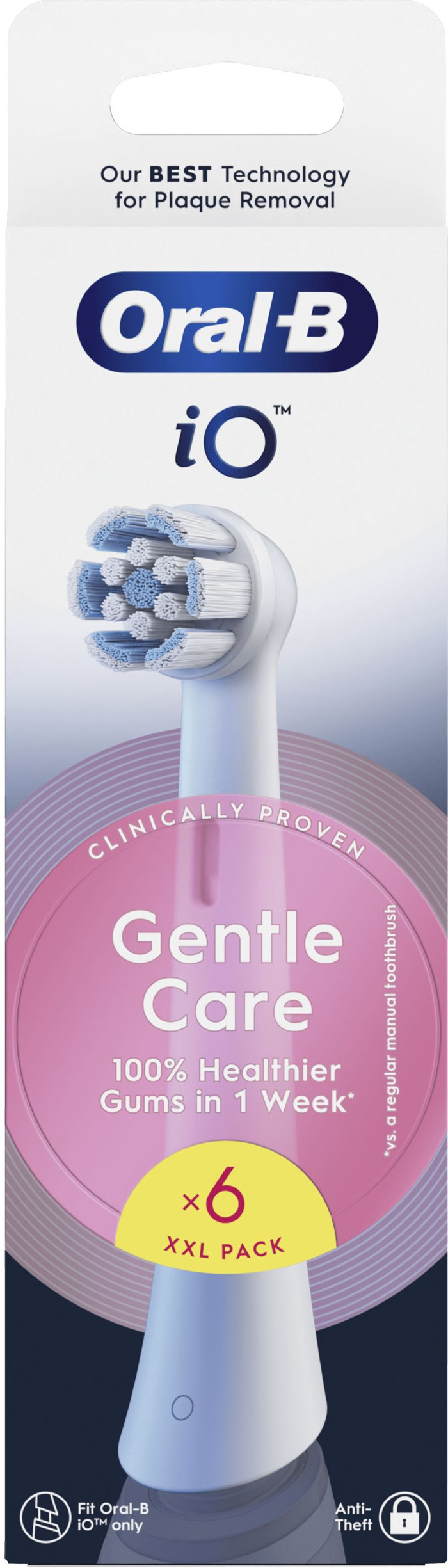 Oral-B iO Gentle Care Weiß (6 Stück) verpackung