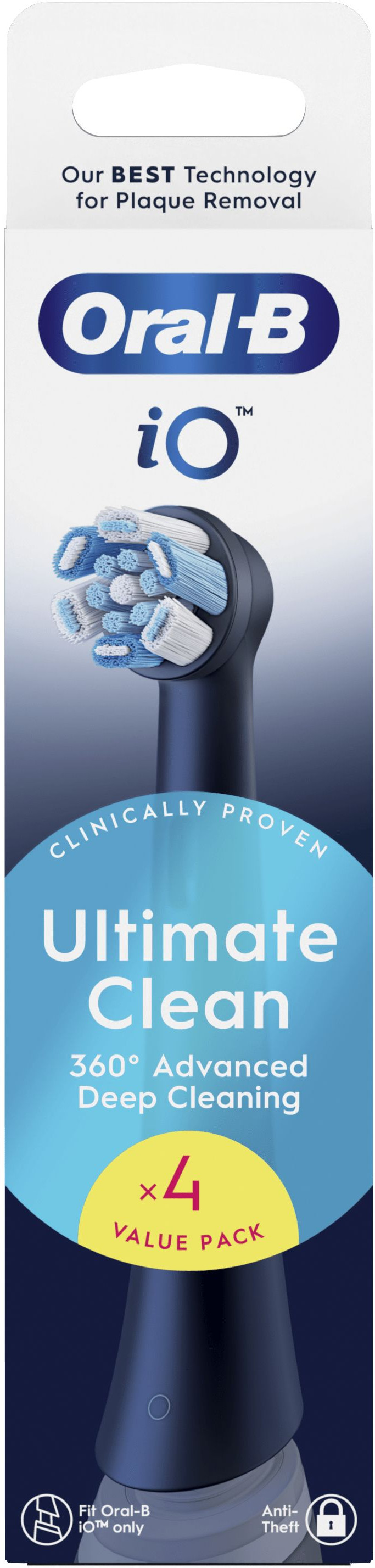 Oral-B iO Ultimate Clean Schwarz (4 Stück) verpackung