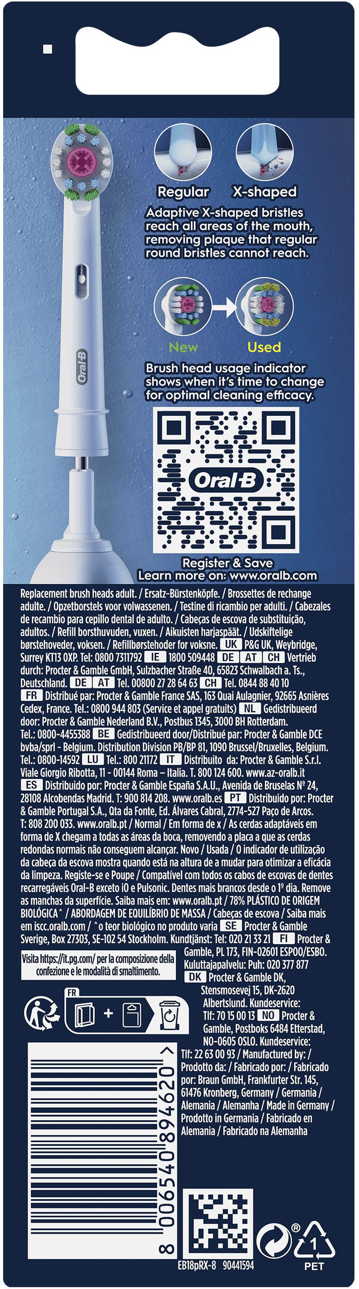 Oral-B Pro 3D White (8 Stück) verpackung