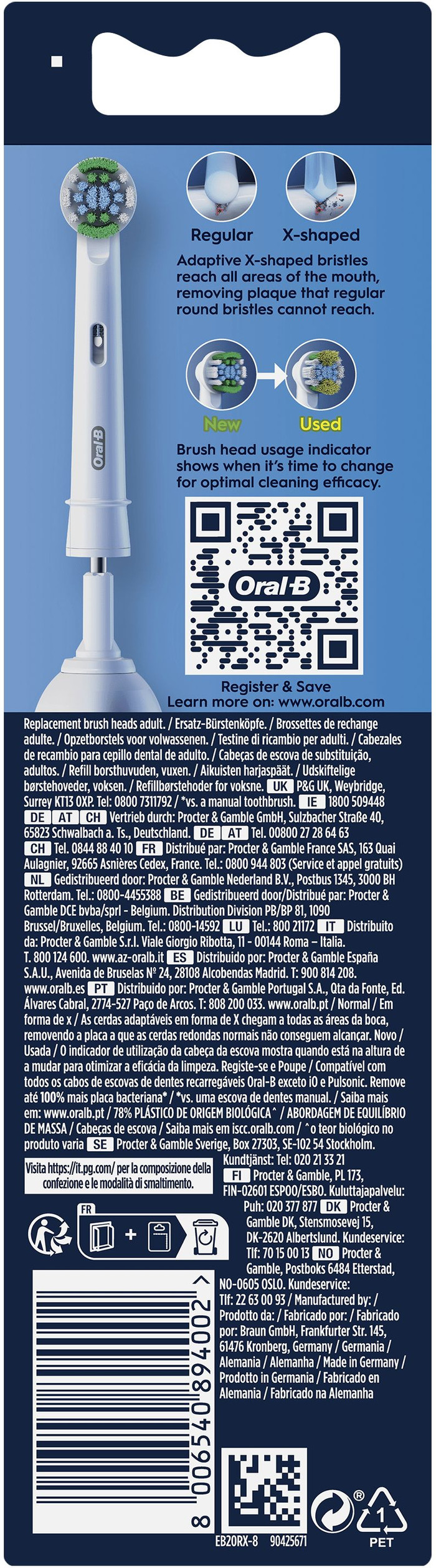 Oral-B Pro Precision Clean White (8 units) packaging