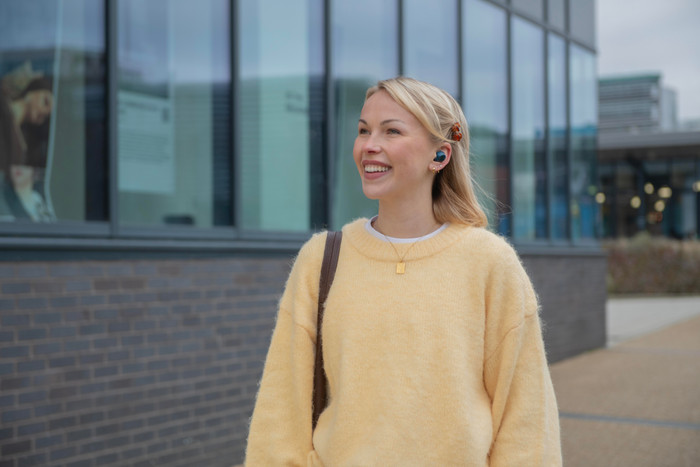 Sony WF-C710N Blue product in use