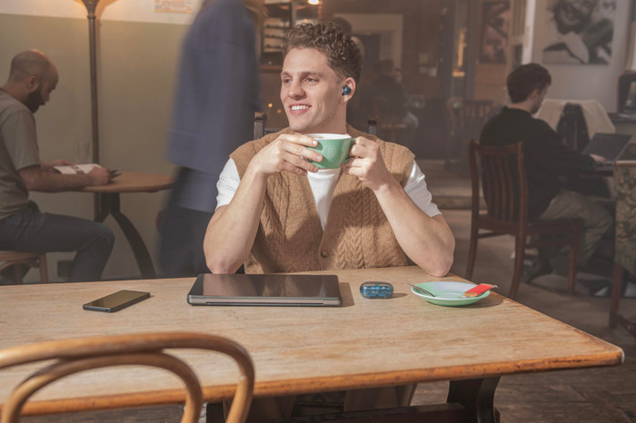 Sony WF-C710N Blue product in use