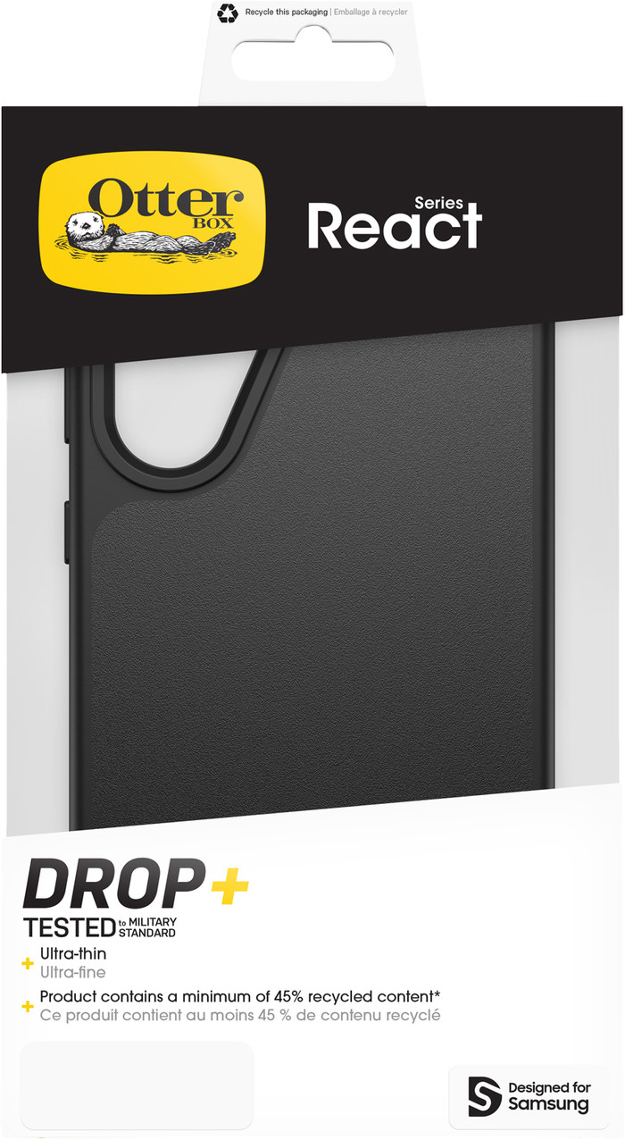 OtterBox React Samsung Galaxy A56 Back Cover Black packaging