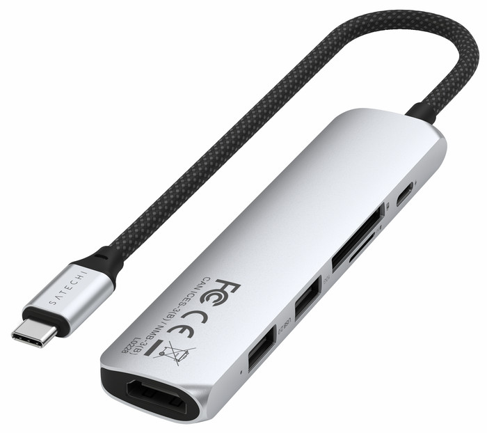 Satechi Type C Slim Multi-Port Adapter V2 Space Gray back