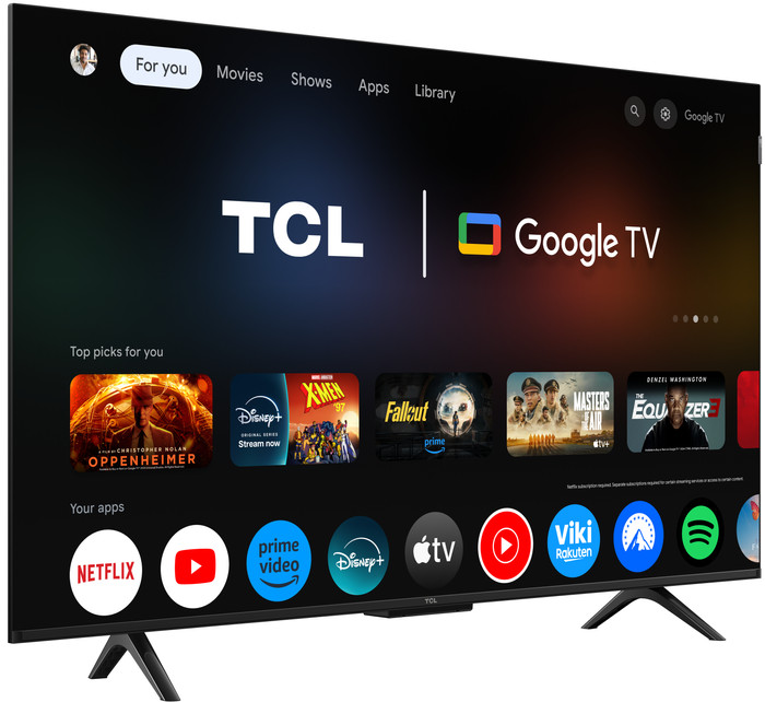 TCL 65 Zoll QLED P71K 4K (2025) + TCL S55H 2.1 Soundbar vorne