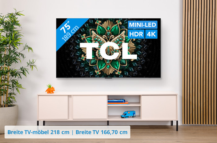 TCL 75 Zoll QD Mini-LED C61K 4K (2025) + TCL Q75H visuelles Coolblue 1