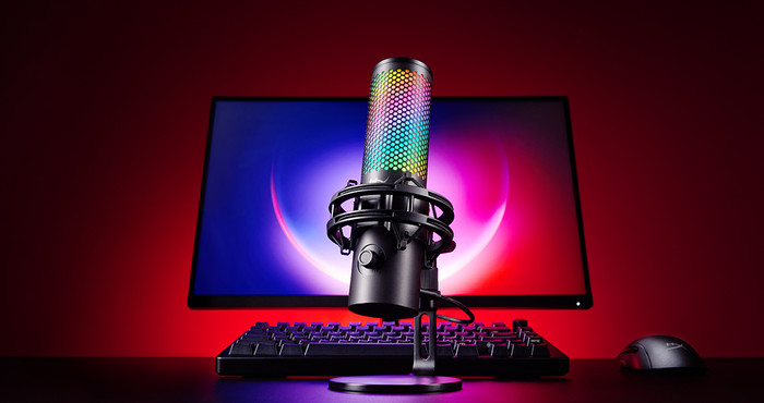 HyperX QuadCast 2 S USB Microphone Black product in use
