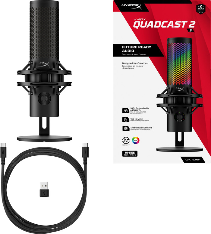 HyperX QuadCast 2 S USB Microphone Black accessory