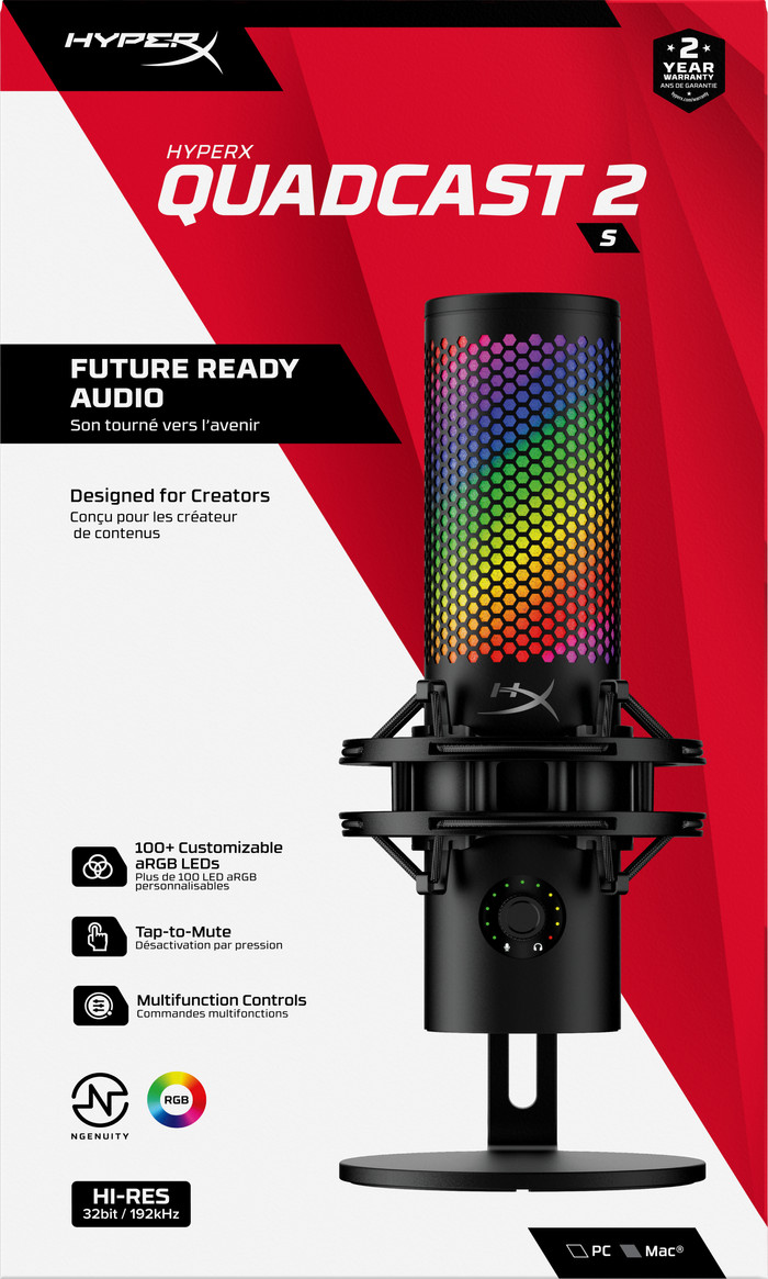 HyperX QuadCast 2 S USB Microphone Black packaging