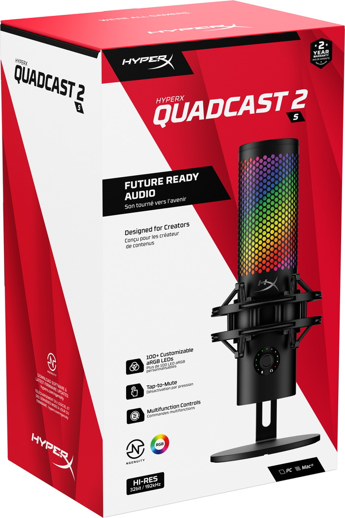 HyperX QuadCast 2 S USB Microphone Black packaging
