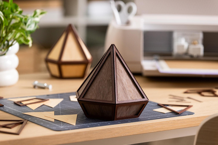 Cricut Wood Veneer 30.5x30.5cm Walnut product in use