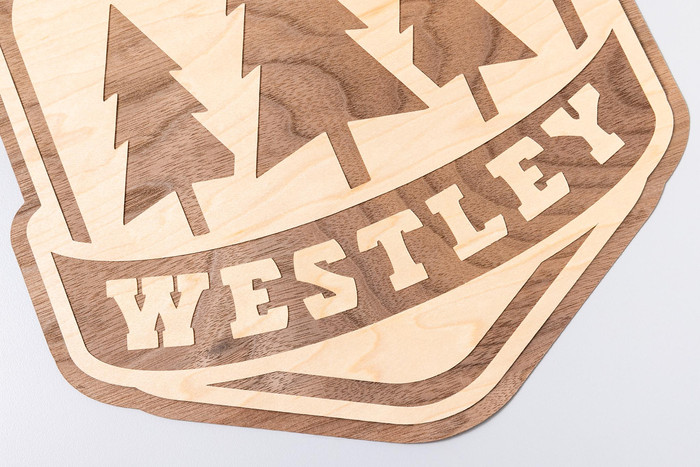 Cricut Wood Veneer 30.5x30.5cm Walnut product in use