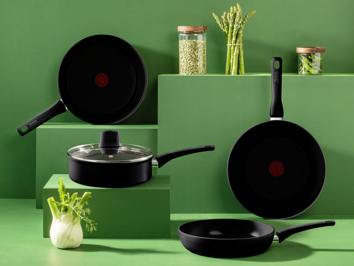 Tefal Renew Black Ceramic Frying Pan Set 24cm + 28cm + Wok 28cm visual supplier