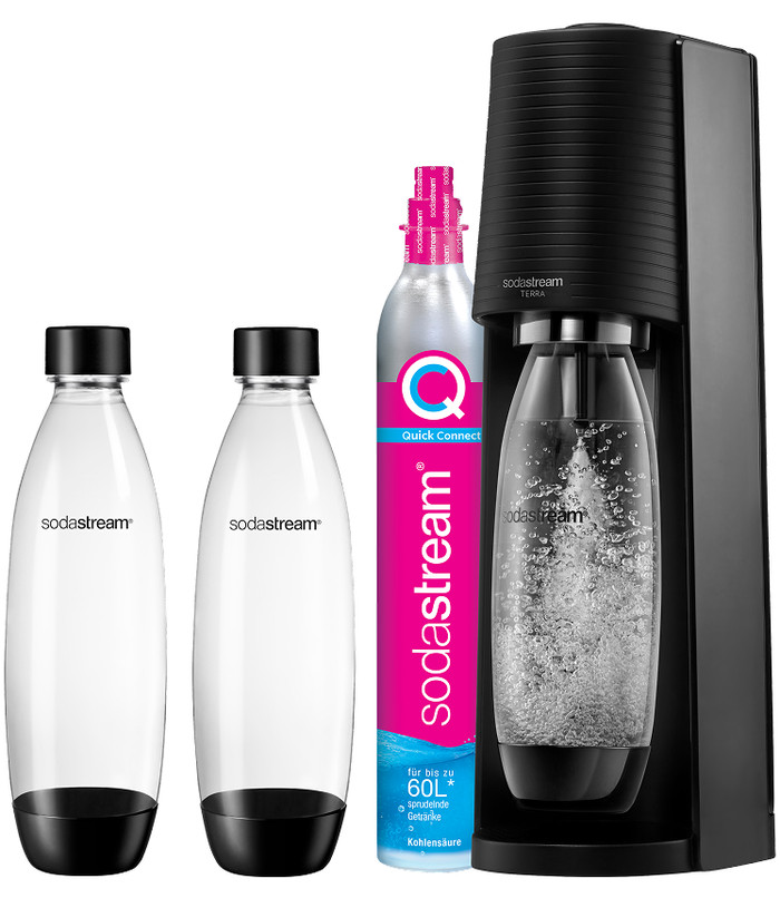 SodaStream TERRA Black + Plastic Bottles 1L 2-pack Main Image