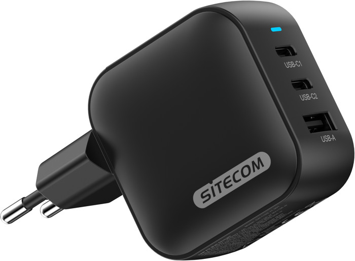 Sitecom 70W GaN Power Delivery Wandladegerät linke seite