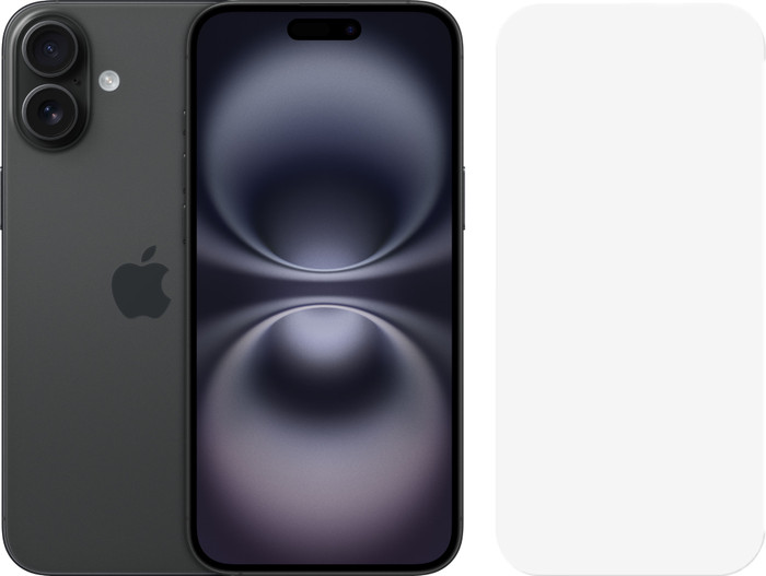 Apple iPhone 16 Plus 128GB Black + BlueBuilt Screen Protector Glass Main Image