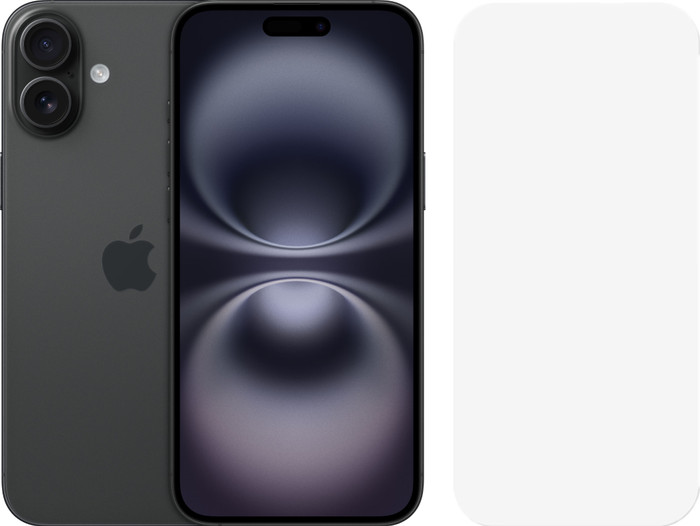 Apple iPhone 16 Plus 256GB Schwarz + BlueBuilt Panzerglas Main Image