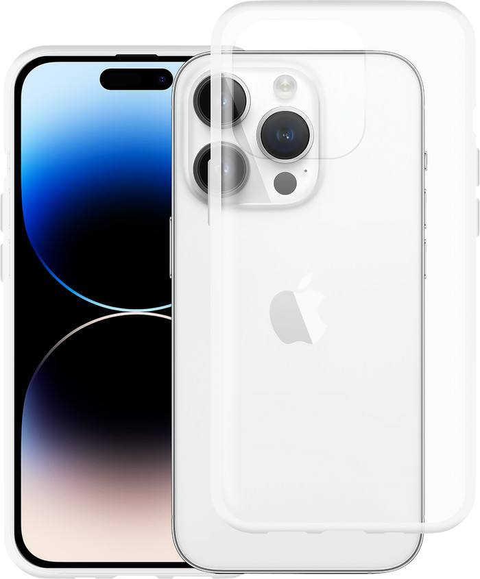 Just in Case Soft Design Apple iPhone 14 Pro Back Cover Transparent product in use