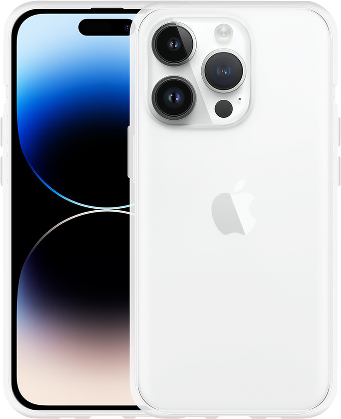 Just in Case Soft Design Apple iPhone 14 Pro Back Cover Transparent product in use