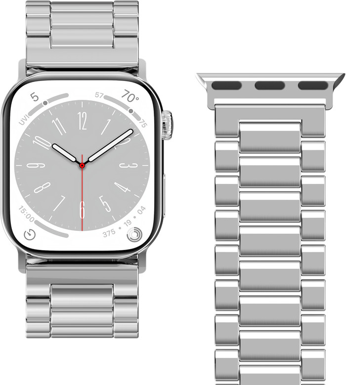 Just in Case Edelstahl-Armband Silber für Apple Watch 40/41/42 mm detail