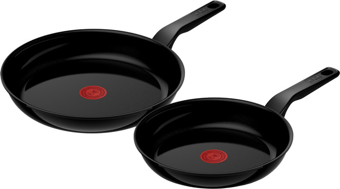 Tefal Renew Black Ceramic Frying Pan Set 24cm + 28cm Main Image