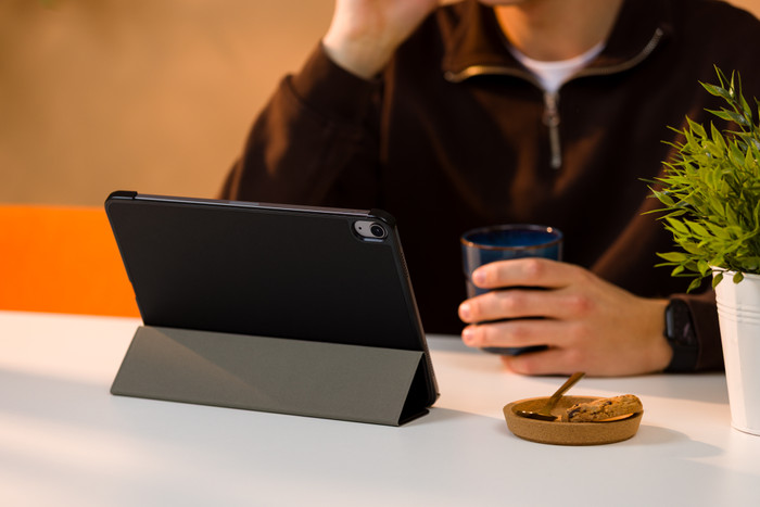 BlueBuilt Apple iPad Air 11 inches (2025/2024/2022/2020) Tri-Fold Book Case Black product in use