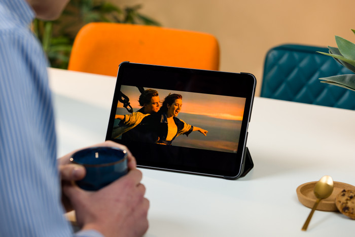 BlueBuilt Apple iPad Air 11 inches (2025/2024/2022/2020) Tri-Fold Book Case Black product in use