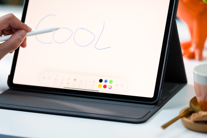 BlueBuilt Apple iPad Air 13 inches (2025/2024)/Pro 12.9 inches (2022) Book Case Black product in use