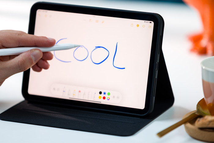 BlueBuilt Apple iPad iPad Mini 7 (2024) Book Case Black product in use