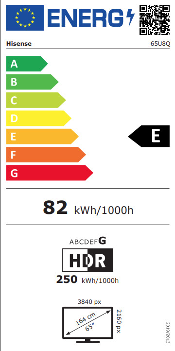 Hisense 55 inches ULED Mini-LED U8Q (2025) + Hisense AX3120Q energy label