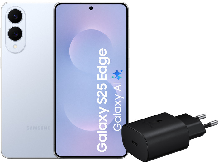 Samsung Galaxy S25 Edge 256GB Blue 5G + Samsung Charger 25W Black Main Image