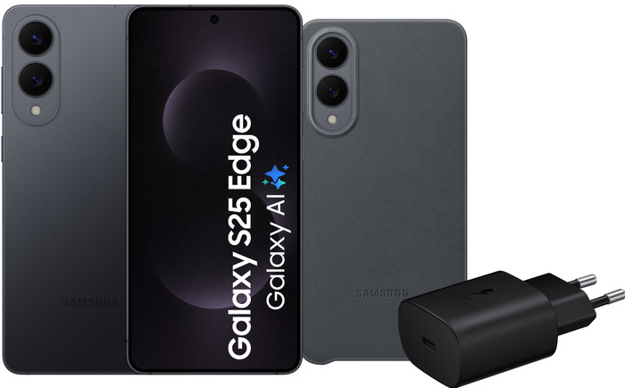 Samsung Galaxy S25 Edge 512GB Schwarz 5G + Zubehörset Main Image