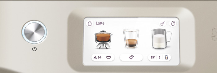 Sage Barista Touch Impress Cold Almond Nougat detail