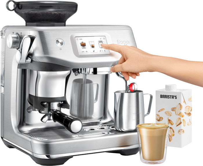 Sage Barista Touch Impress Cold Brushed Stainless Steel detail