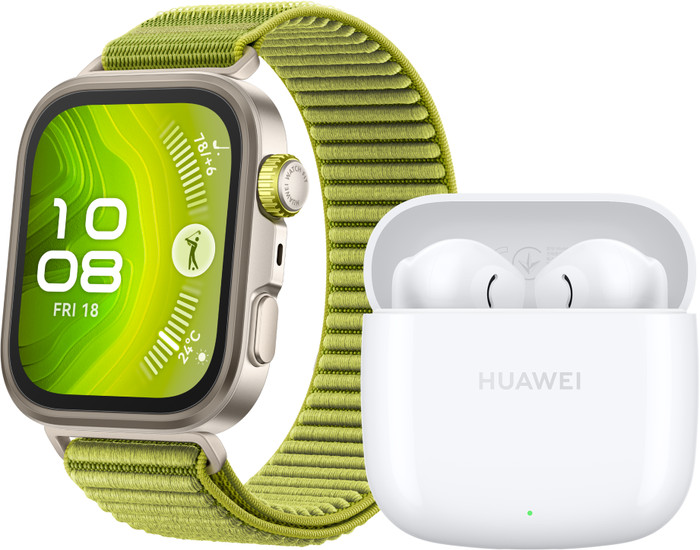 Huawei Watch Fit 4 Pro Green + Huawei FreeBuds SE 2 White Main Image
