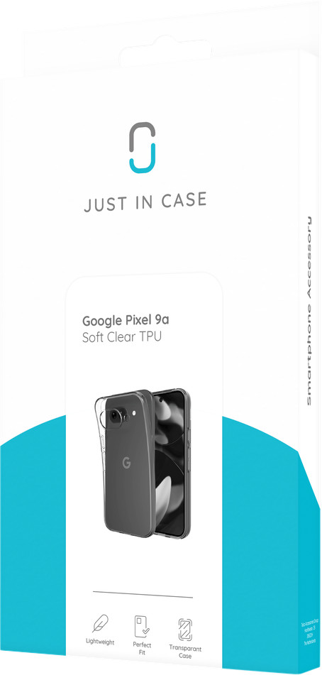 Just in Case Soft Design Google Pixel 9a Back Cover Transparent packaging