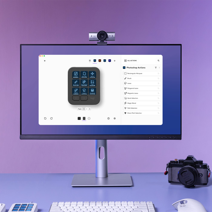 Logitech MX Creative Console Schwarz produkt in gebrauch