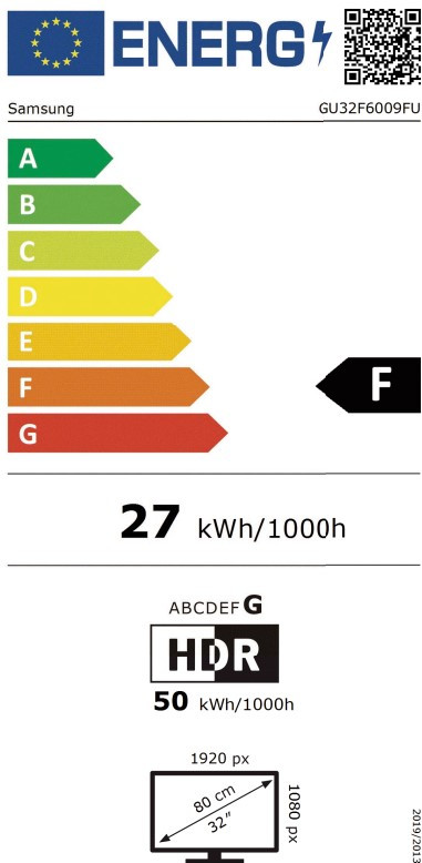 Samsung 32" Full HD F6009 (2025) energielabel