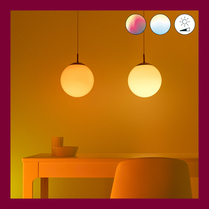 WiZ Kugellampe - Farbiges und weißes Licht - Matt - E27 produkt in gebrauch
