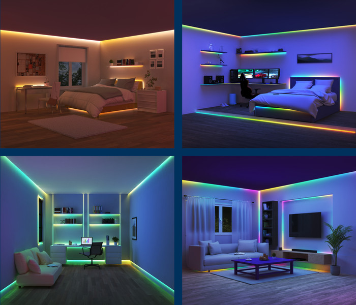 WiZ RGBIC Lightstrip - Farbiges Licht - 20 Meter produkt in gebrauch