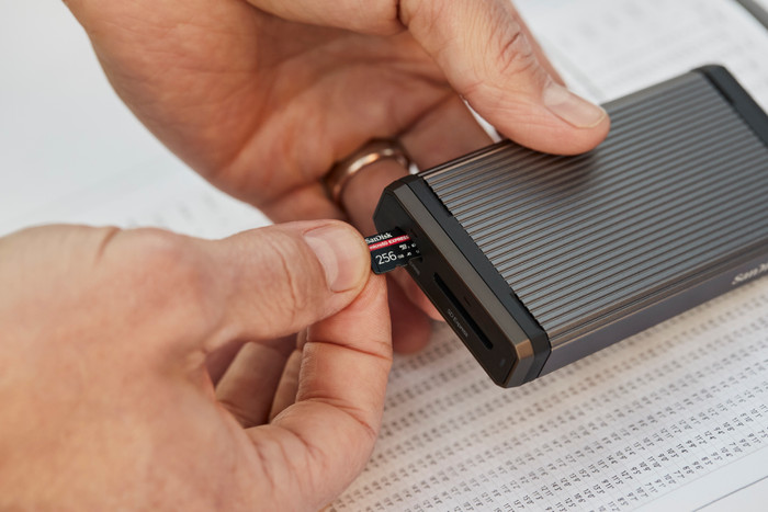 SanDisk microSD Express Card 128GB 480MB/s product in use