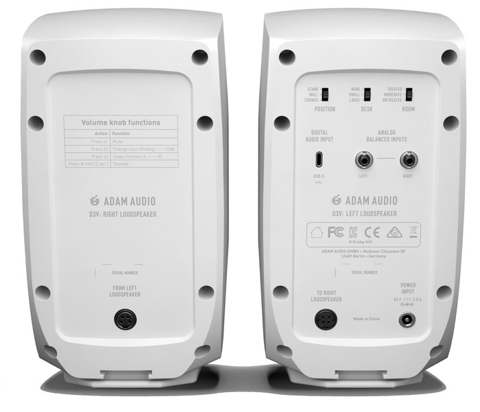 ADAM Audio D3V White back
